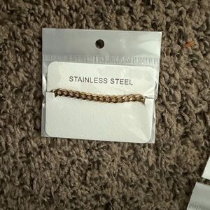 Gold Stainless Steel Curb Chain Bracelet